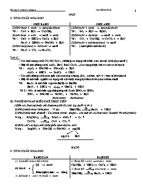 Tính chất hóa học của oxit, axit, bazơ, muối